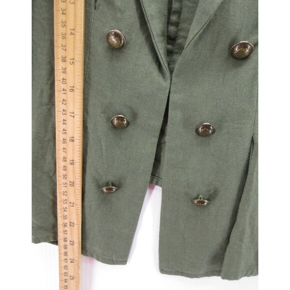 Free People Blazer XS Linen Blend Jacket Double Breasted Military - Picture 4 of 11